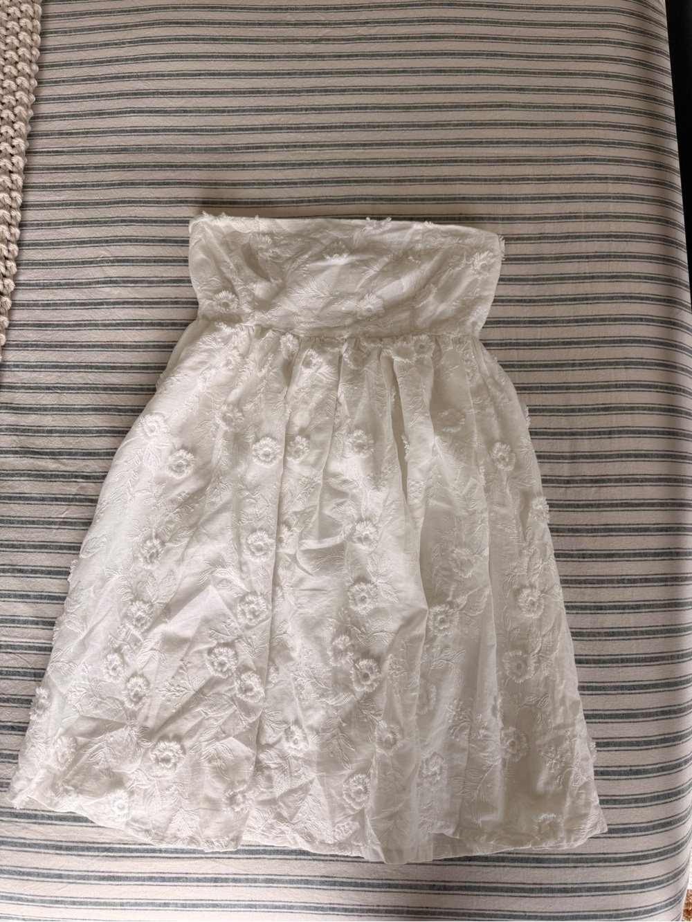 Altered State White Floral Eyelet Strapless Dress